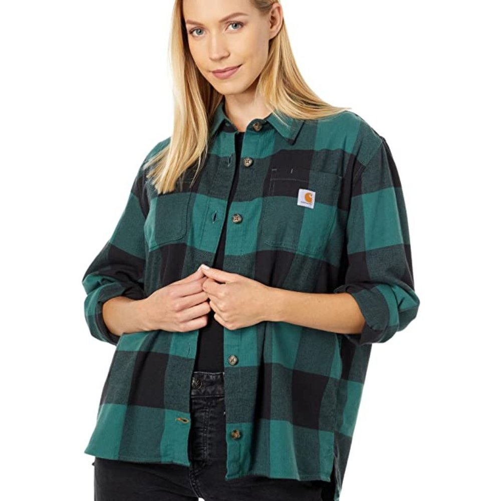 Carhartt Women's Rugged Flex Loose Fit Midweight Flannel LS Plaid Shirt